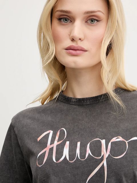 HUGO t-shirt bawełniany Damacia_5