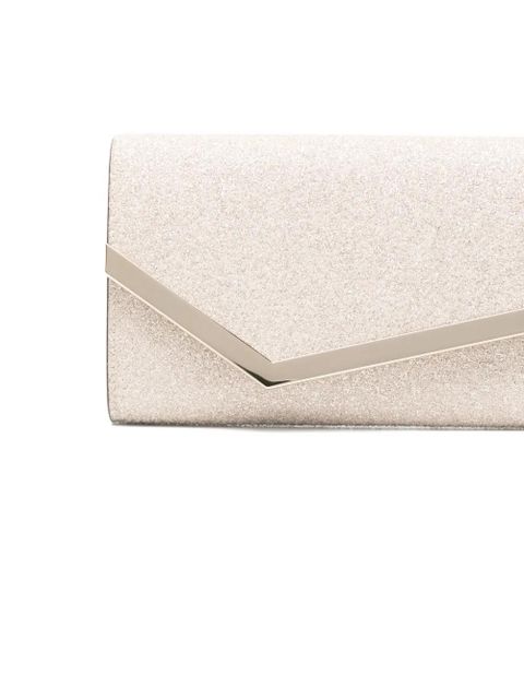 Jimmy Choo Emmie glitter clutch bag - Neutrals