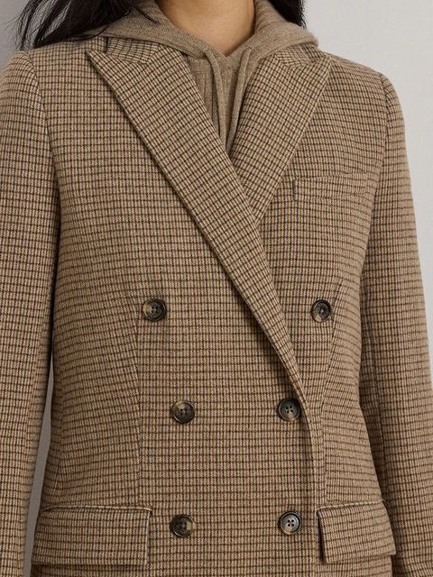 Lauren Ralph Lauren marynarka kolor brązowy jednorzędowa gładka 200979827