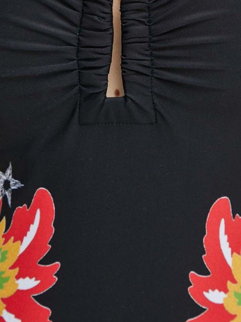 Desigual jednoczęściowy strój kąpielowy HAPPY kolor czarny lekko usztywniona miseczka 24SWMKX0