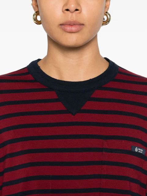 Prada striped pocket T-shirt - Red