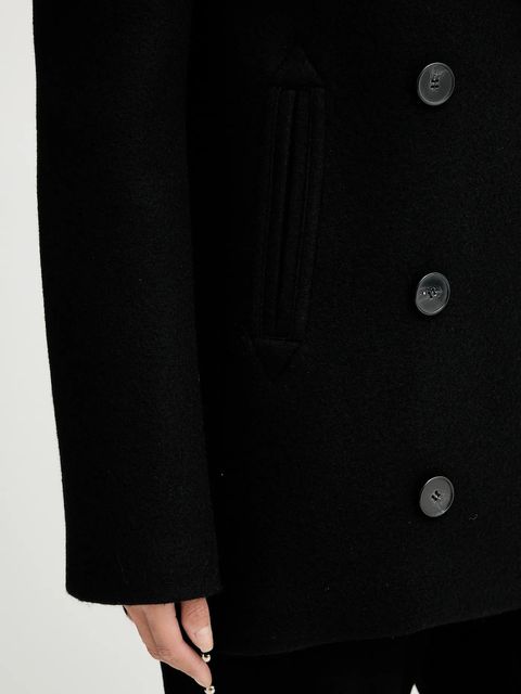 IRO płaszcz z dodatkiem wełny WM137CARIBE kolor czarny CARIBE