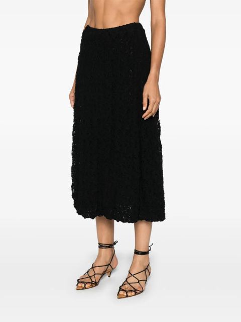 Jil Sander lace-embroidered midi skirt - Black