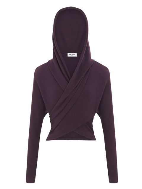 Saint Laurent hooded wool top - Purple
