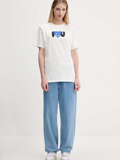 Hugo Blue t-shirt bawełniany damski kolor biały 50545053