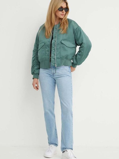 Levi's kurtka bomber damski kolor zielony przejściowa A7262