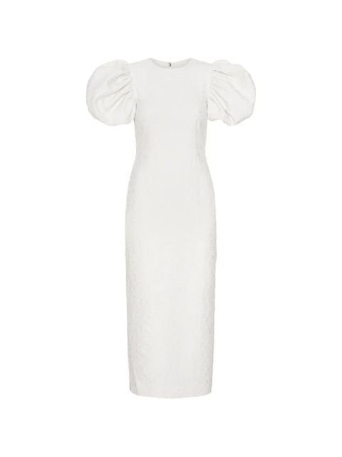 ROTATE BIRGER CHRISTENSEN puffy jacquard midi dress - Neutrals - zdjęcie produktu nr 1