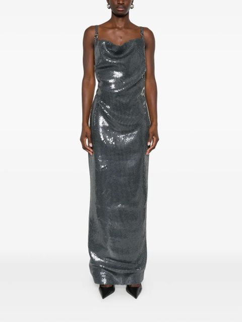 Coperni cowl-neck strap dress - Grey