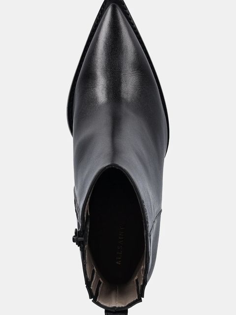 AllSaints botki skórzane Rizzo Boot damskie kolor czarny na słupku W025FD