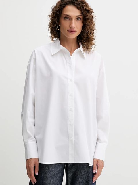 Twinset koszula bawełniana damska kolor biały relaxed z kołnierzykiem klasycznym 252AQ2070 - zdjęcie produktu nr 1