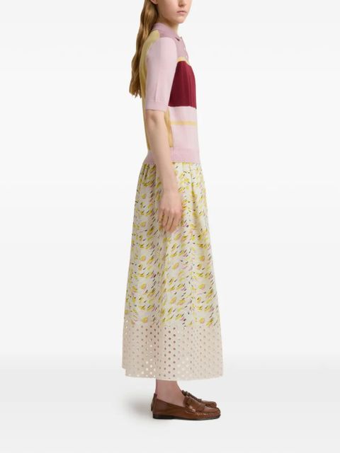 Marni Brushstroke abstract print skirt - White