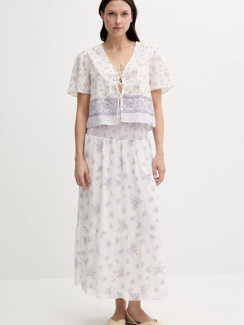 Pepe Jeans spódnica kolor biały maxi rozkloszowana PL901223