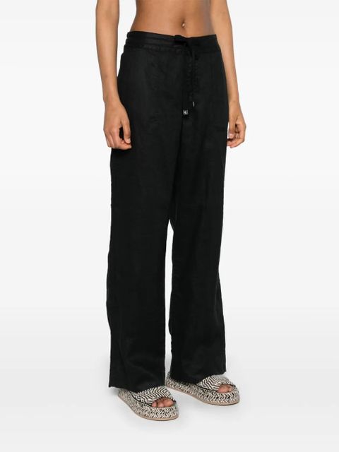 Lauren Ralph Lauren drawstring-waist linen trousers - Black