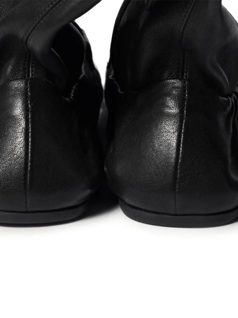 Miu Miu Ruches apron-detail leather boots - Black