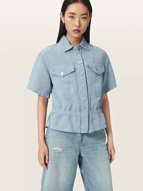 AllSaints koszula damska z lnem TOVE - zdjęcie produktu nr 1