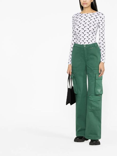 Marine Serre Crescent Moon-print top - White