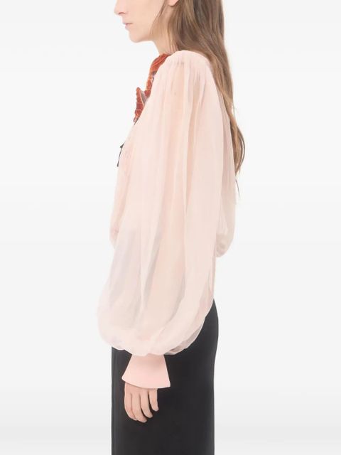 Valentino Garavani Embroidered Organza Top - Pink
