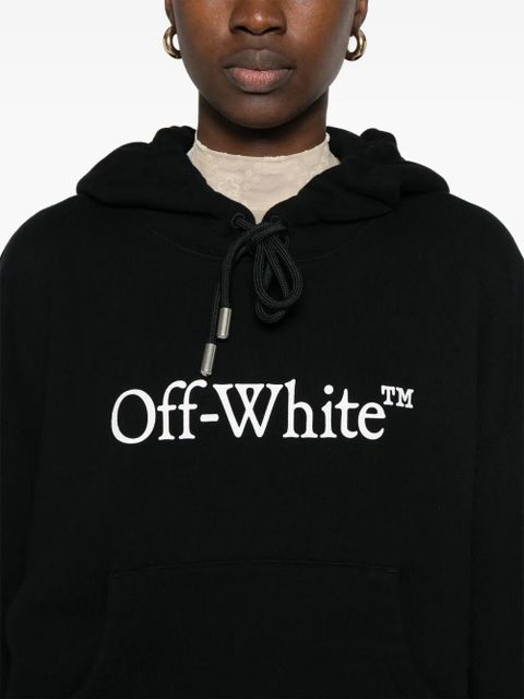 Off-White logo-print hoodie - Black