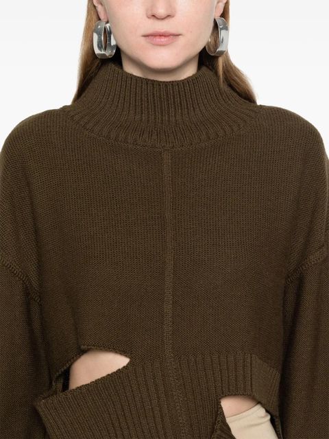 MM6 Maison Margiela distressed cropped jumper - Green