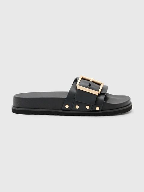 AllSaints klapki Ellie Stud Slider damskie kolor czarny W038FC - zdjęcie produktu nr 1