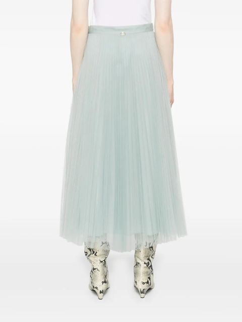 TWINSET logo-plaque midi skirt - Blue