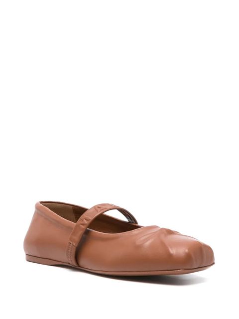 Marni logo-embossed ballet flats - Brown - zdjęcie produktu nr 2
