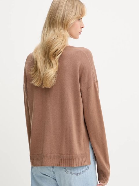 Liu Jo sweter wełniany damski kolor brązowy lekki TF5180.MS026