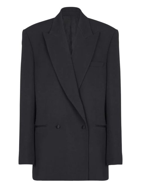 Balmain grain-de-poudre double-breasted blazer - Black - zdjęcie produktu nr 1