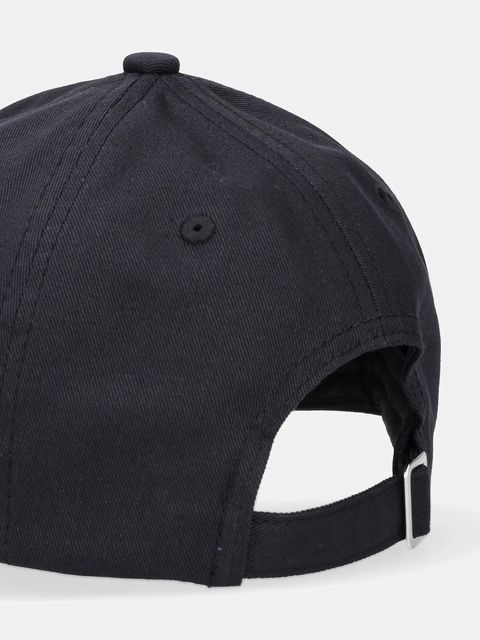 HUGO czapka z daszkiem bawełniana kolor czarny z aplikacją 50546591