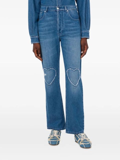 Moschino heart-detail denim jeans - Blue
