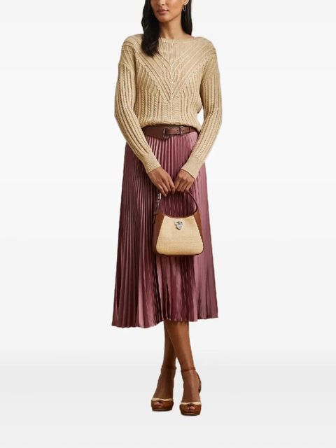 Lauren Ralph Lauren zip midi pleated skirt - Pink