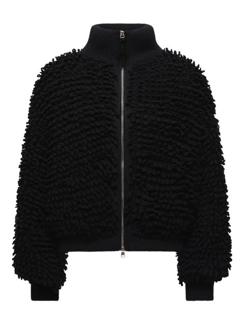 Moncler Grenoble ribbed-collar zip cardigan - Black - zdjęcie produktu nr 1