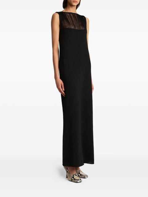 KHAITE sheer-panel maxi dress - Black