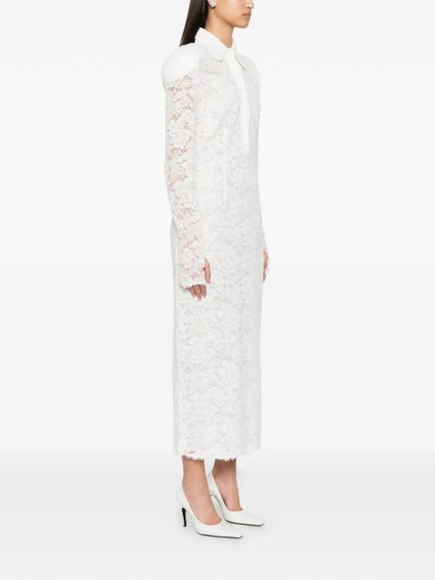 Rowen Rose lace-overlay midi dress - White