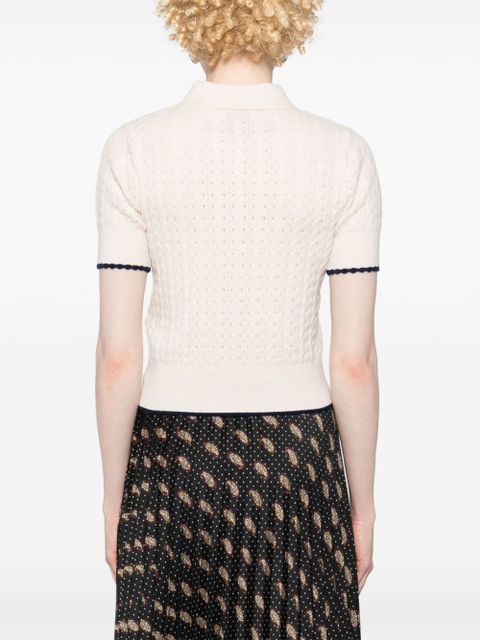 SANDRO knitted polo shirt - Neutrals