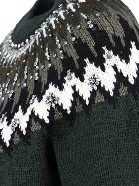 Gucci strass patterned sweater - Green