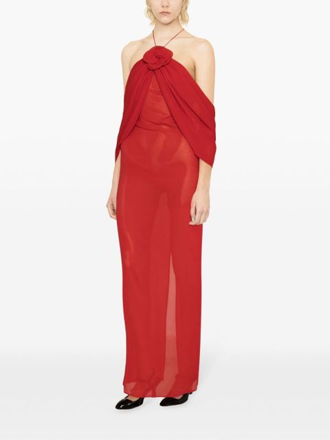 Magda Butrym flower-appliqué silk-blend dress - Red