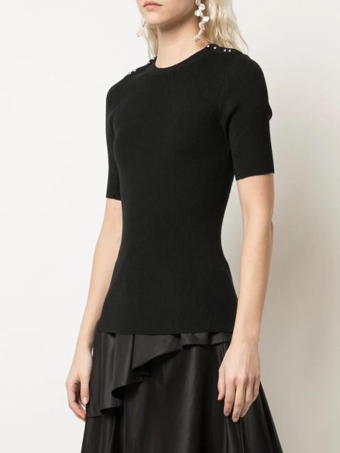3.1 Phillip Lim picôt-stitch ribbed T-shirt - Black