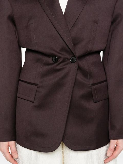 Magda Butrym double-breasted pinstripe-detail blazer - Red - zdjęcie produktu nr 2