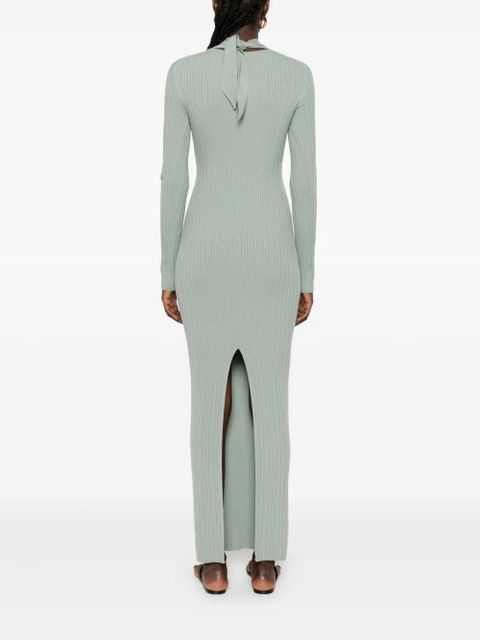 Nanushka ribbed turtleneck maxi dress - Green