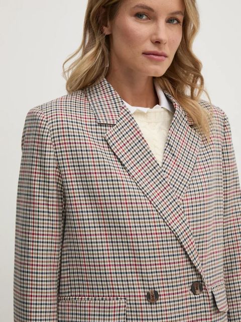 Pepe Jeans marynarka BAILEY kolor granatowy dwurzędowa wzorzysta PL402454