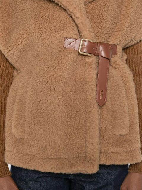 Max Mara Abavo faux-fur cape jacket - Brown