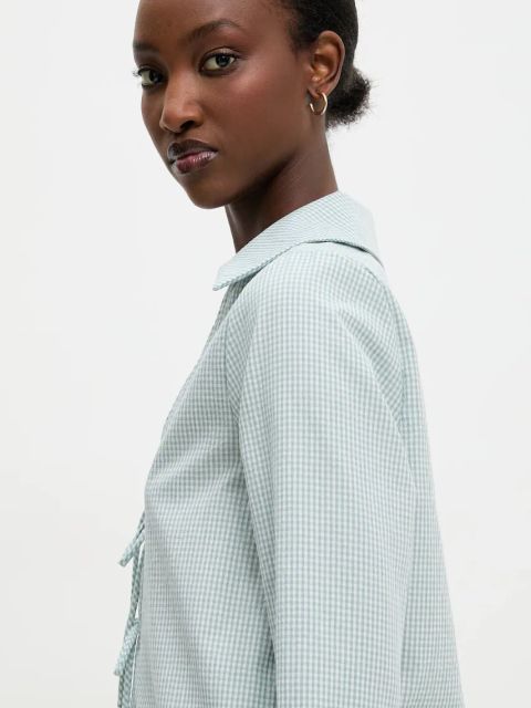 Answear.LAB koszula damska kolor zielony regular z kołnierzykiem klasycznym