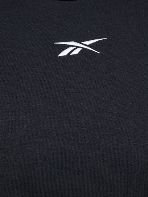 Reebok bluza dresowa Studio Recycled Lux damska kolor czarny z kapturem gładka H51828.100012005