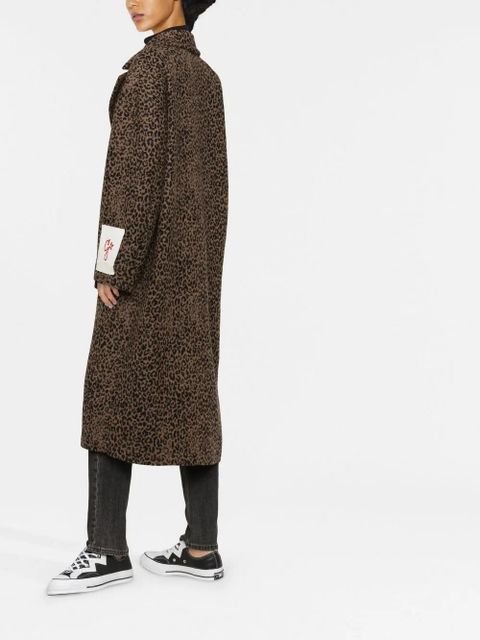 Golden Goose leopard-print oversized coat - Black