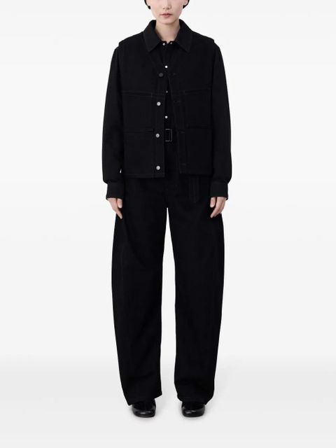 LEMAIRE collarless v-neck cotton gilet - Black - zdjęcie produktu nr 2