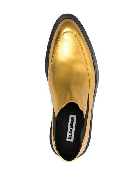 Jil Sander lamé loafers - Yellow