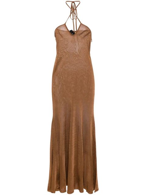 TOM FORD halterneck flared maxi dress - Brown - zdjęcie produktu nr 1