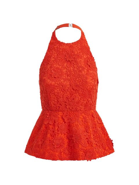 Essentiel Antwerp halterneck floral-lace top - Orange - zdjęcie produktu nr 1