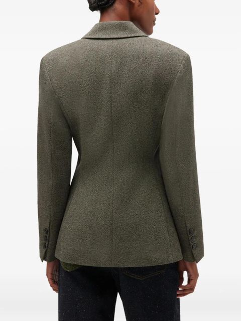GANNI notched-lapels blazer - Green